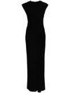 Simkhai Burke Draped A-line Midi Dress In Black