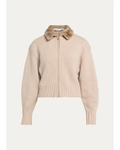 Simkhai Drop Shoulder Wool-cashmere Cardigan In Neutral