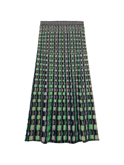 SIMKHAI DRUE EYELET-KNIT MIDI SKIRT