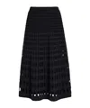 Simkhai Drue Textured Cut-out Knit Midi Skirt In Animal Print
