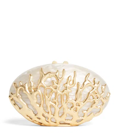 Simkhai Dylan Coral Clutch Bag In Gray