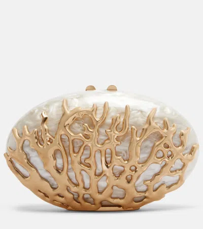 Simkhai Dylan Embellished Clutch In White