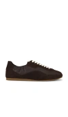 Simkhai Eden Elasticized Leather Combo Sneaker In Brown