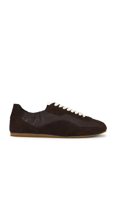 Simkhai Eden Elasticized Leather Combo Sneaker In Brown