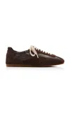 Simkhai Eden Elasticized Leather Sneakers In Brown