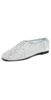 Simkhai Eden Metallic Lace Ballet Flats In Silver