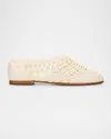 Simkhai Eden Woven Leather Ballerina Flats In Ivory