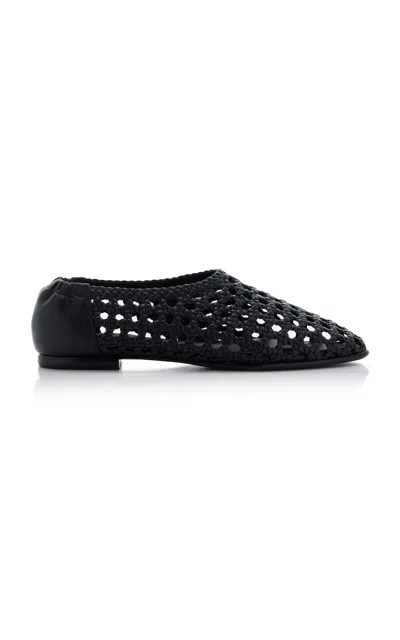 SIMKHAI EDEN WOVEN LEATHER BALLET FLATS