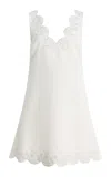 Simkhai Edena Embroidered Linen-blend Mini Dress In White