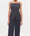 Simkhai Edie Square Neck Top In Midnight Stripe In Multi