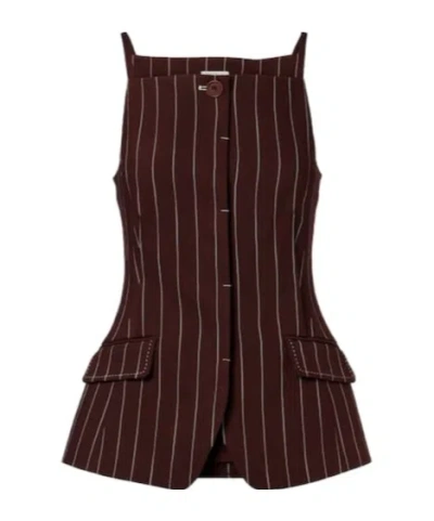 Simkhai Striped-pattern Top In Burgundy