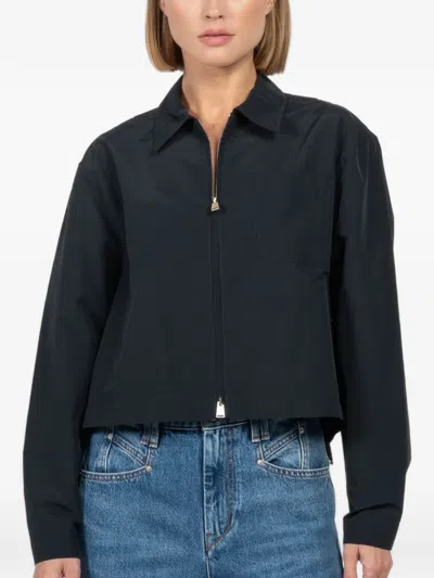 Simkhai Edison Lace-panel Zip-fastening Shirt In Blue