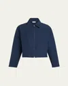 Simkhai Edison Zip-front Shirt In Blue