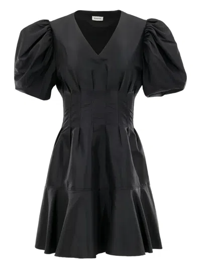 Simkhai Edwina Puff-sleeves Mini Dress In Black