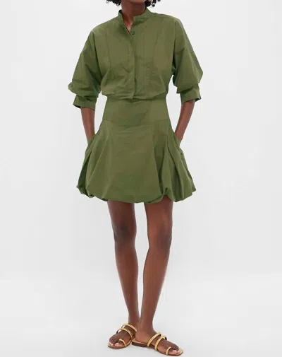 Simkhai Effie Bubble Mini Dress In Faded Olive In Multi