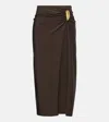 Simkhai Eiana Stretch Satin-jersey Coverup In Brown