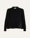 Simkhai Elanore Long-sleeve Pleated Sweater In Black