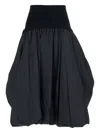 Simkhai Black Midi Skirt With Elastic Waist And Draped Design In Viscose Woman In Blue