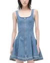 Simkhai Eleodra Zip Front Denim Mini Dress In Zanpa