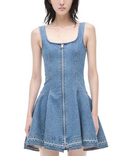Simkhai Eleodra Zip Front Denim Mini Dress In Zanpa