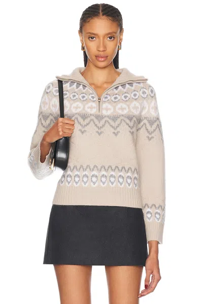 Simkhai Eliah Half Zip Pullover In Dark Sand Multi