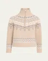 Simkhai Eliah Half-zip Wool-cashmere Pullover In Dark Sand Multi