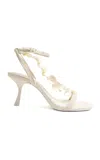 Simkhai Elin Natural Shell Beaded Strappy Heel In White