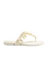 Simkhai Elin Natural Shell Beaded Thong Sandal In White