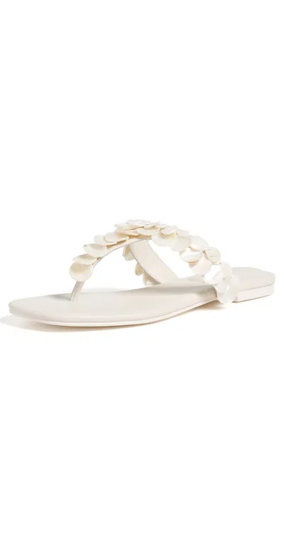 Simkhai Elin Natural Shell Thong Sandals Alabaster