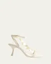 Simkhai Elin Shell Leather Ankle-strap Sandals In Neutral