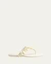 Simkhai Elin Natural Shell Beaded Thong Sandal In Silver