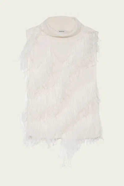 Simkhai Elinor Feather Top In Ivory In Neutral