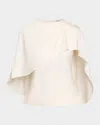 Simkhai Womens Cream Eliora Cape Woven Top Xs In White