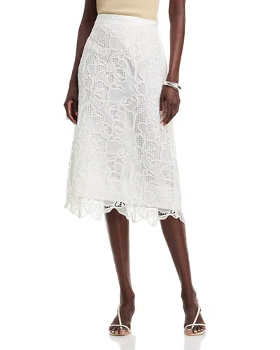 Simkhai Elissa Embroidered Column Skirt In White