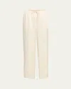 Simkhai Elliat Crinkled Satin Drawstring Pants In Neutral