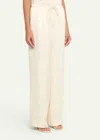 Simkhai Elliat Crinkled Satin Drawstring Pants In Neutral