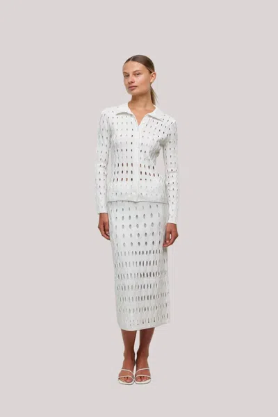 Simkhai Ellsworth Knit Cardigan In Ivory In White