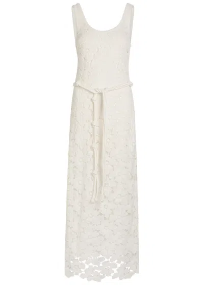 Simkhai Eloise Lace Belted Cotton-blend Maxi Dress In Animal Print