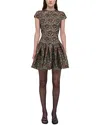 Simkhai Womens Ruby Multi Elowen Cap-sleeves Stretch-woven Mini Dress In Brown