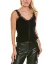 Simkhai Elsie Lace-trimmed Ribbed Wool And Cashmere-blend Camisole In Black