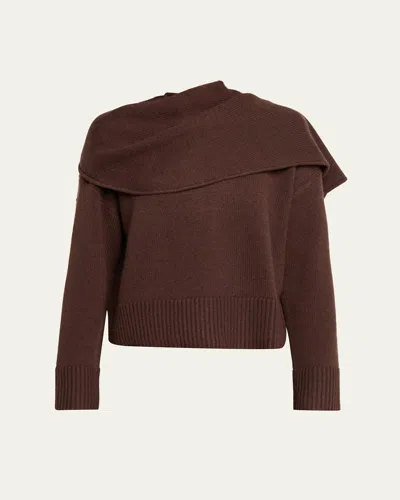 Simkhai Elson Cashmere-blend Scarf Sweater In Brown