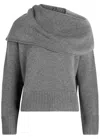 Simkhai Elson Scarf-effect Wool And Cashmere-blend Jumper In Gray