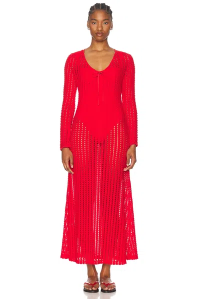 SIMKHAI ELTON KEYHOLE MIDI DRESS