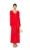 Simkhai Elton Open-knit Keyhole Maxi Dress In Red