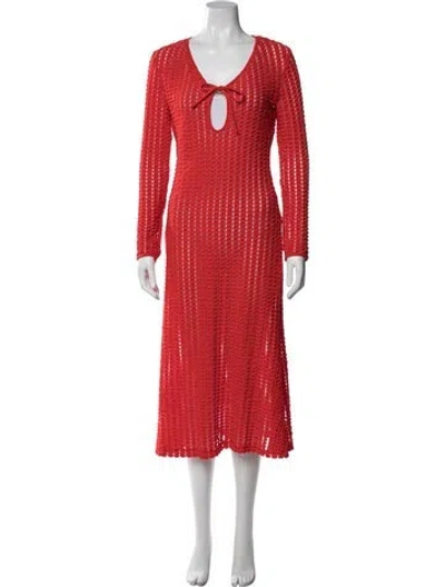 Pre-owned Simkhai Elton Midi Length Dress In Red