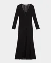 Simkhai Elton Open-knit Keyhole Maxi Dress In Black