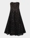 Simkhai Elvina Strapless Metallic Guipure Lace Maxi Dress In Black