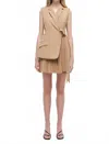 Simkhai Eman Pleated Mini Dress In Camel In Brown