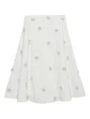 Simkhai Embellished Cotton Skirt In White