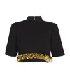 Simkhai Jalen Sequin-embellished Crepe Crop Top In Black